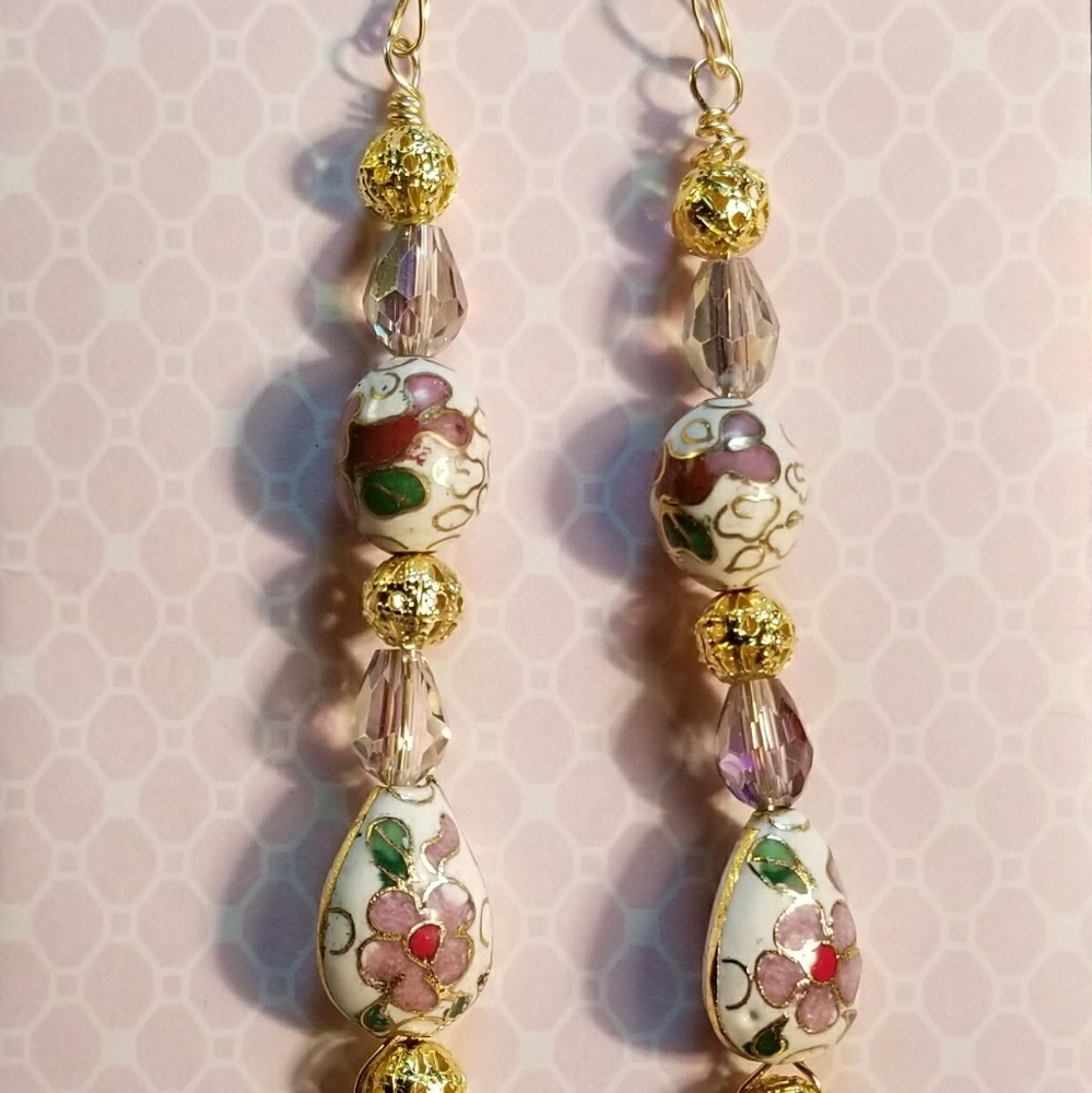 #0185 " Floral Garden" Earrings